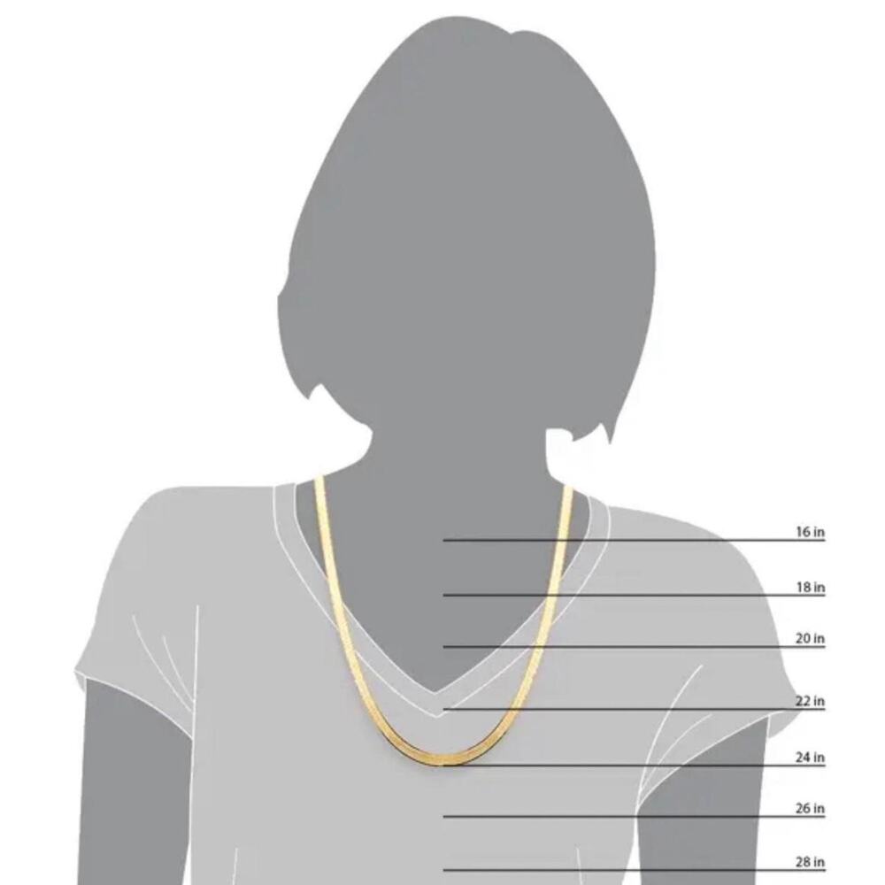 24" Gold Tone Herringbone Necklace - Picture 5 of 5
